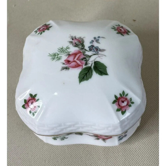 Melodies Heritage House Musical Trinket Box Porcelain The Way We Were Roses - Picture 2 of 8